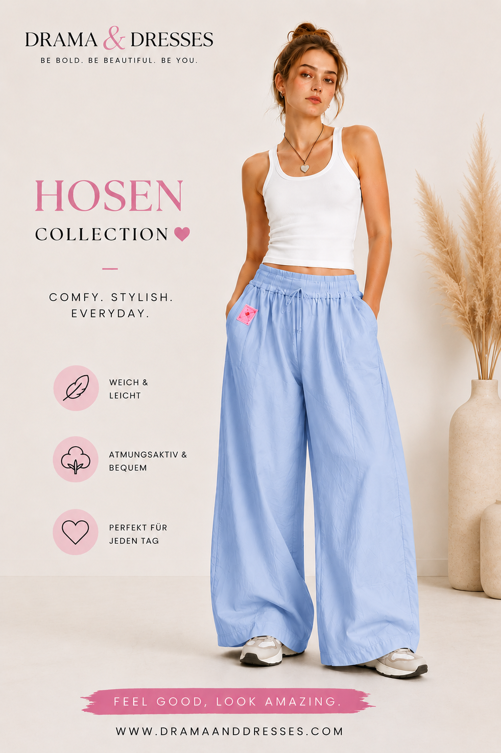 Palazzo Hose Hellblau – Drama &amp; Dresses