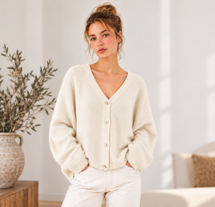 Strickcardigan Livella in Creme