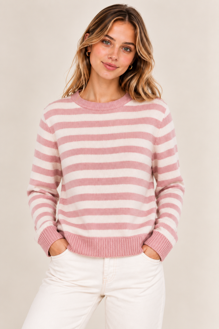 Amelie Cashmere-Woll Strickpullover Damen gestreift