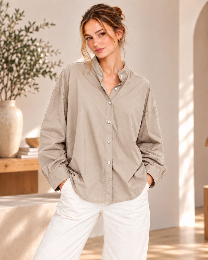 Popeline-Bluse aus 100 % Baumwolle