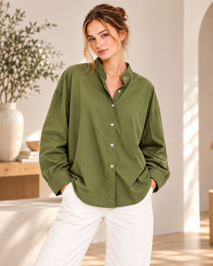 Popeline-Bluse aus 100 % Baumwolle