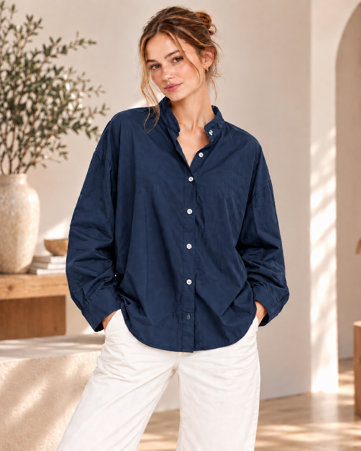 Popeline-Bluse aus 100 % Baumwolle