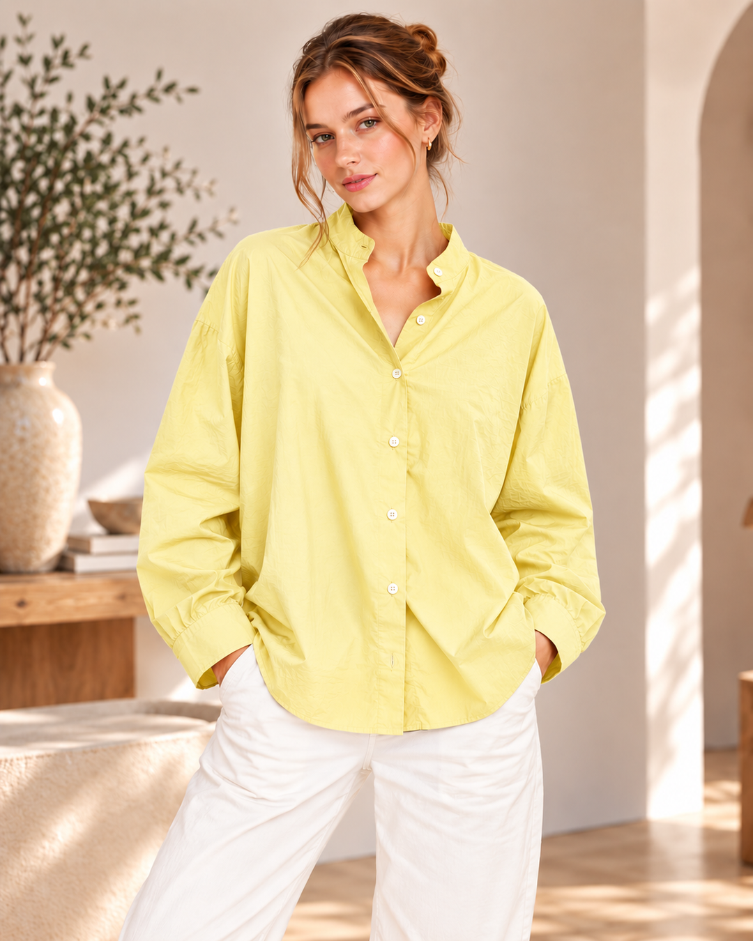 Popeline-Bluse aus 100 % Baumwolle