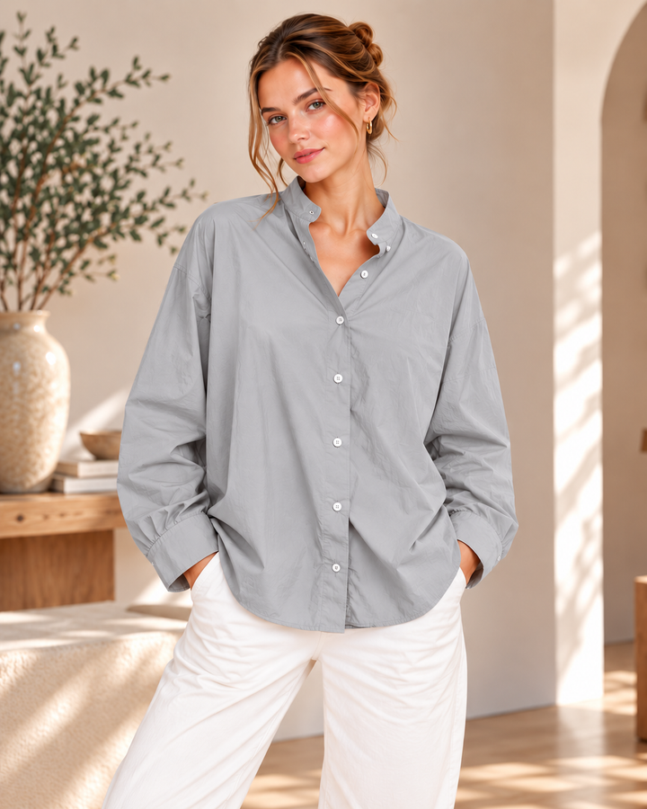 Popeline-Bluse aus 100 % Baumwolle