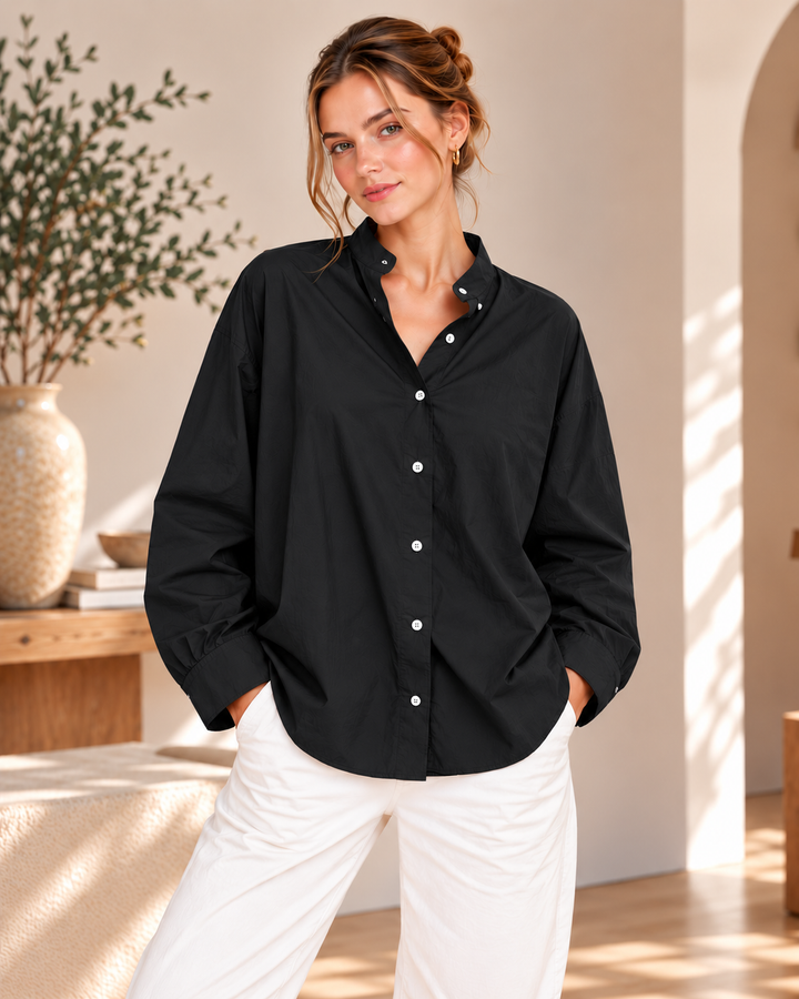 Popeline-Bluse aus 100 % Baumwolle