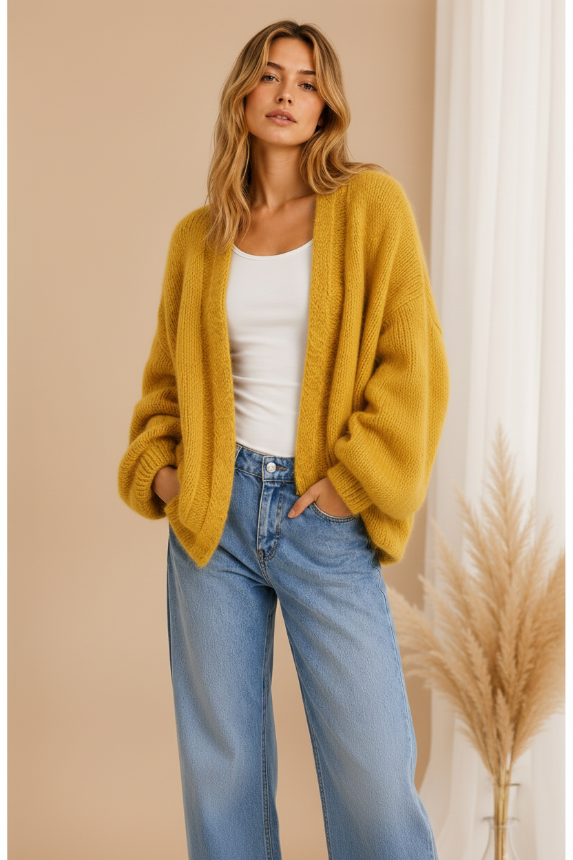 Luna Soft Knit Cardigan – Gelb
