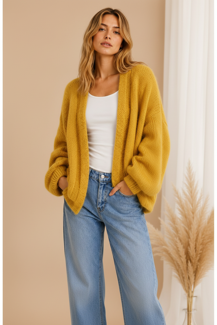 Luna Soft Knit Cardigan – Gelb