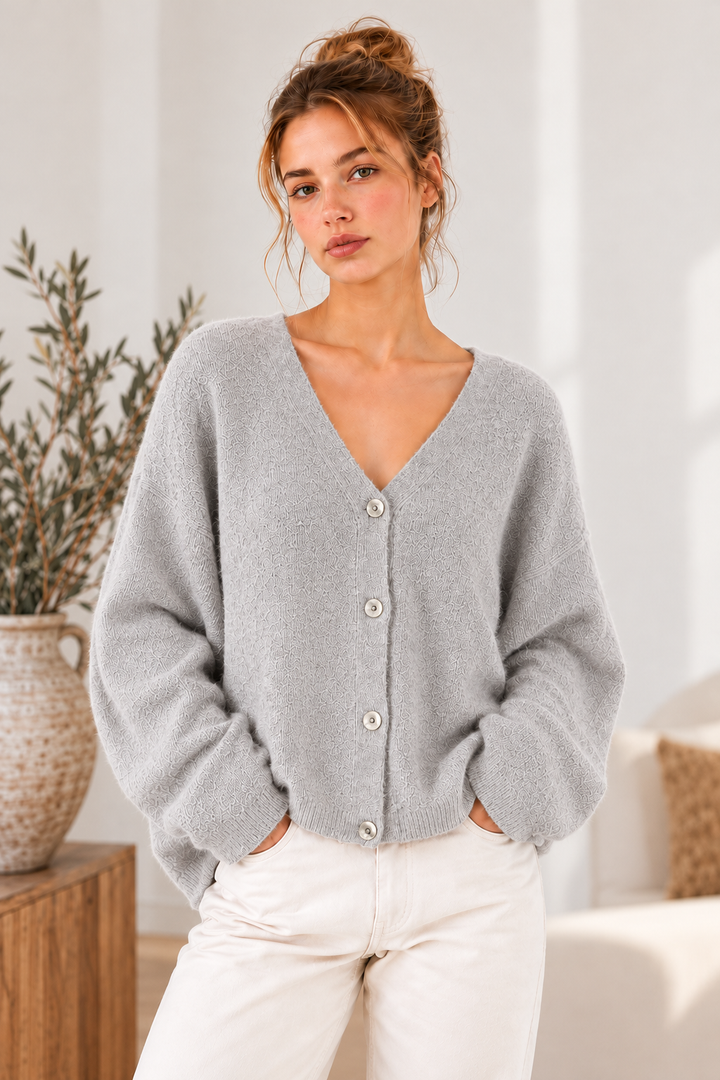 Strickcardigan Livella in Hellgrau