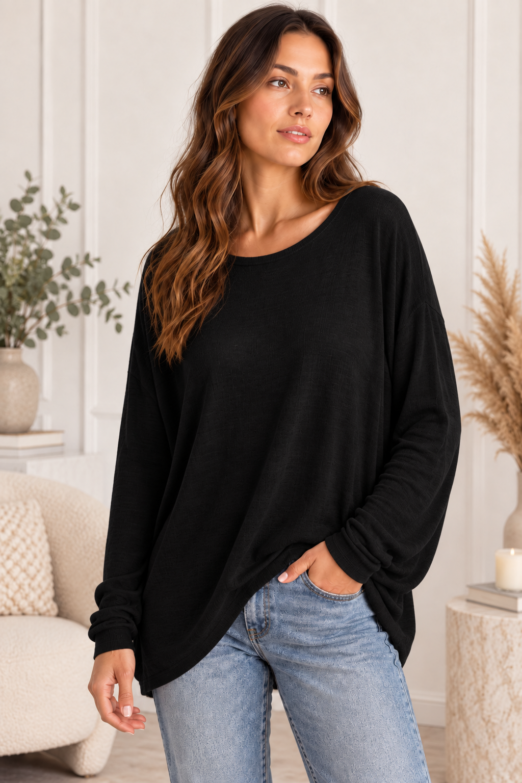 Livia Oversize Pullover Damen – Viskose, Wolle &amp; Angora
