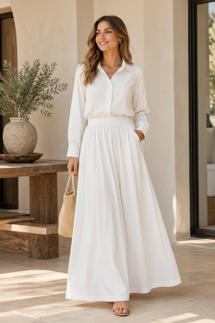 Amara Cotton Set – Bluse & Maxirock