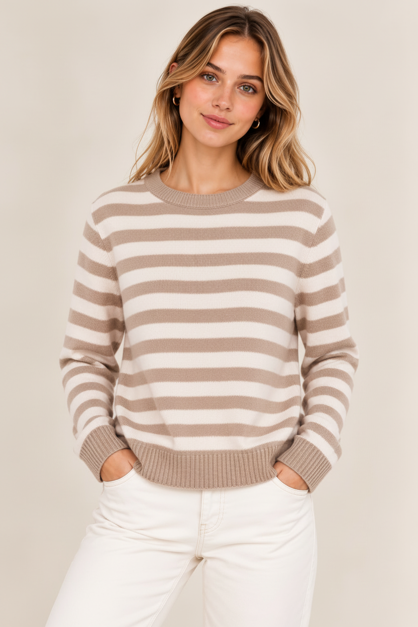 Amelie Cashmere-Woll Strickpullover Damen gestreift