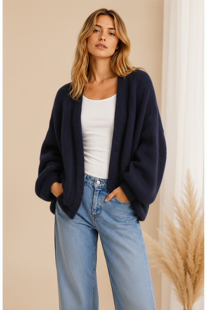 Luna Soft Knit Cardigan – Navy