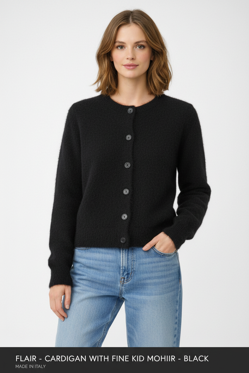 Flair kid mohair cardigan in black