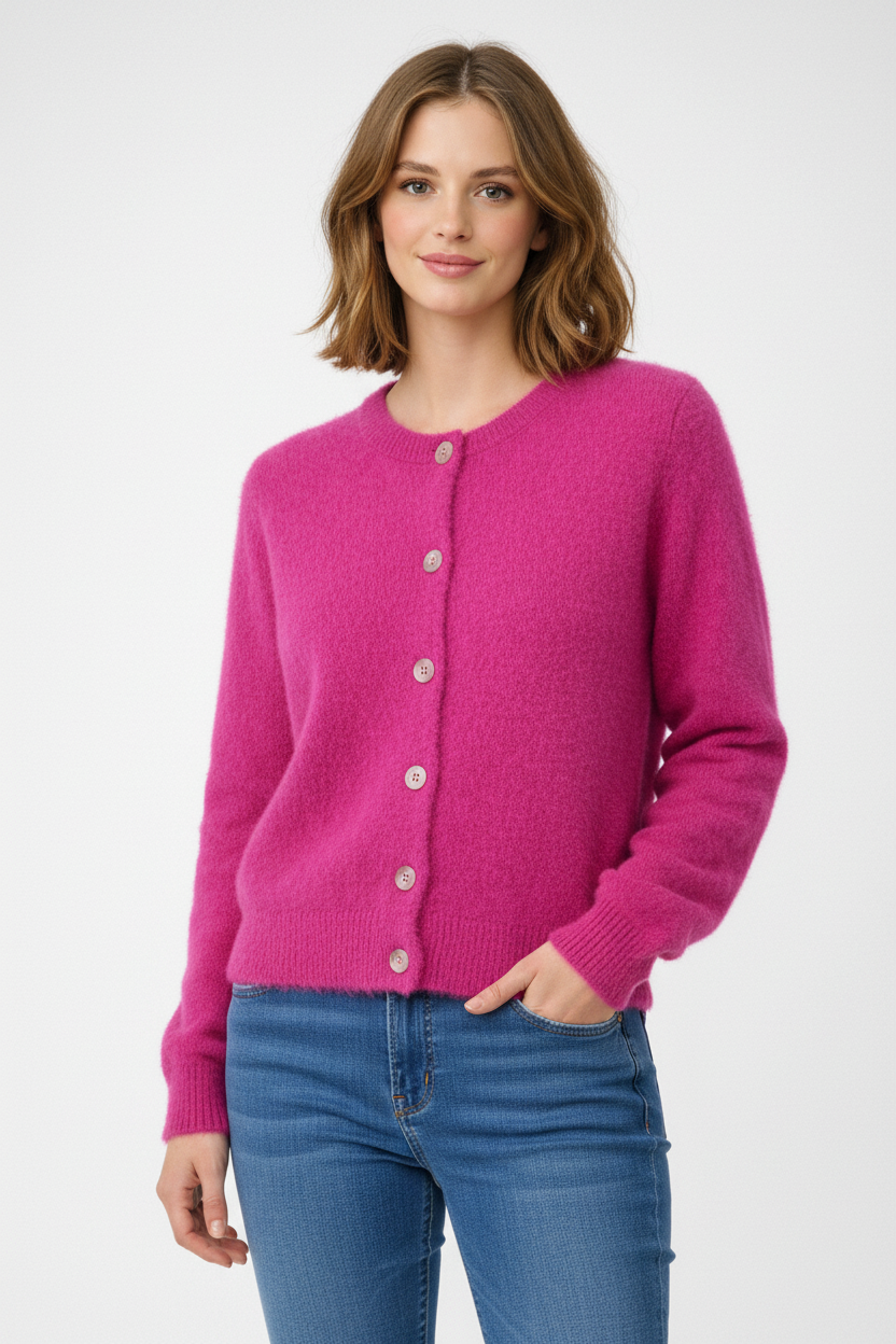 Flair kid mohair cardigan in magenta