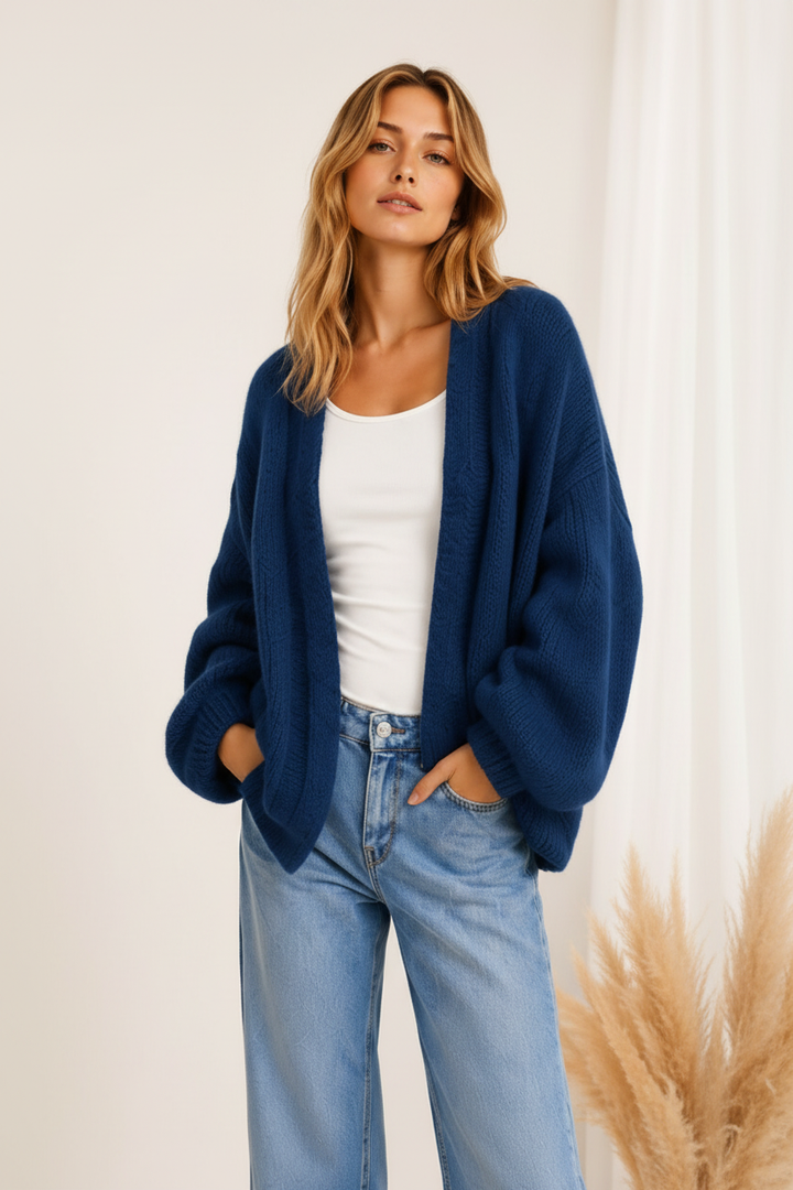 Luna Soft Knit Cardigan – Kobaltblau
