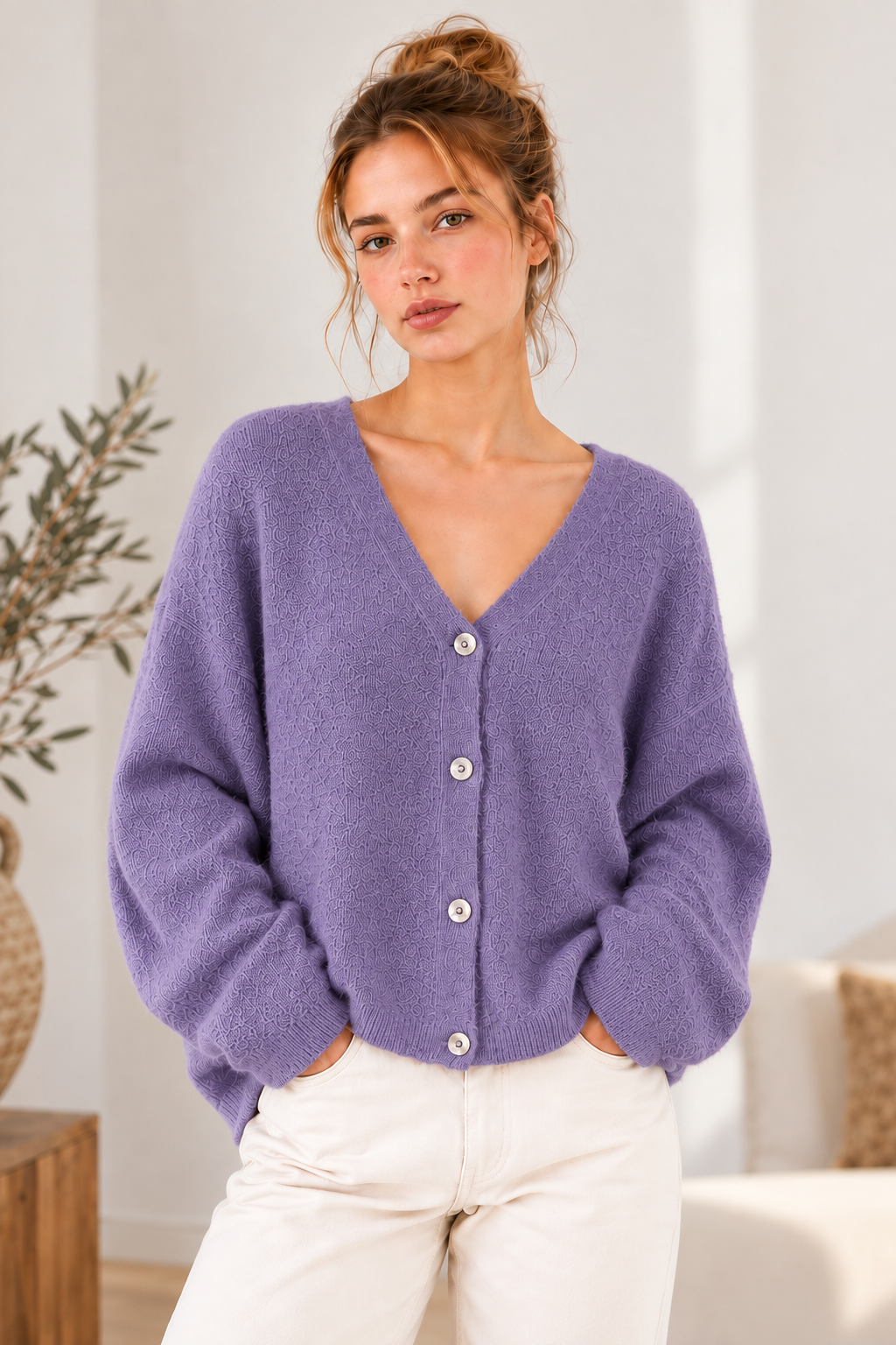 Strickcardigan Livella in Lila