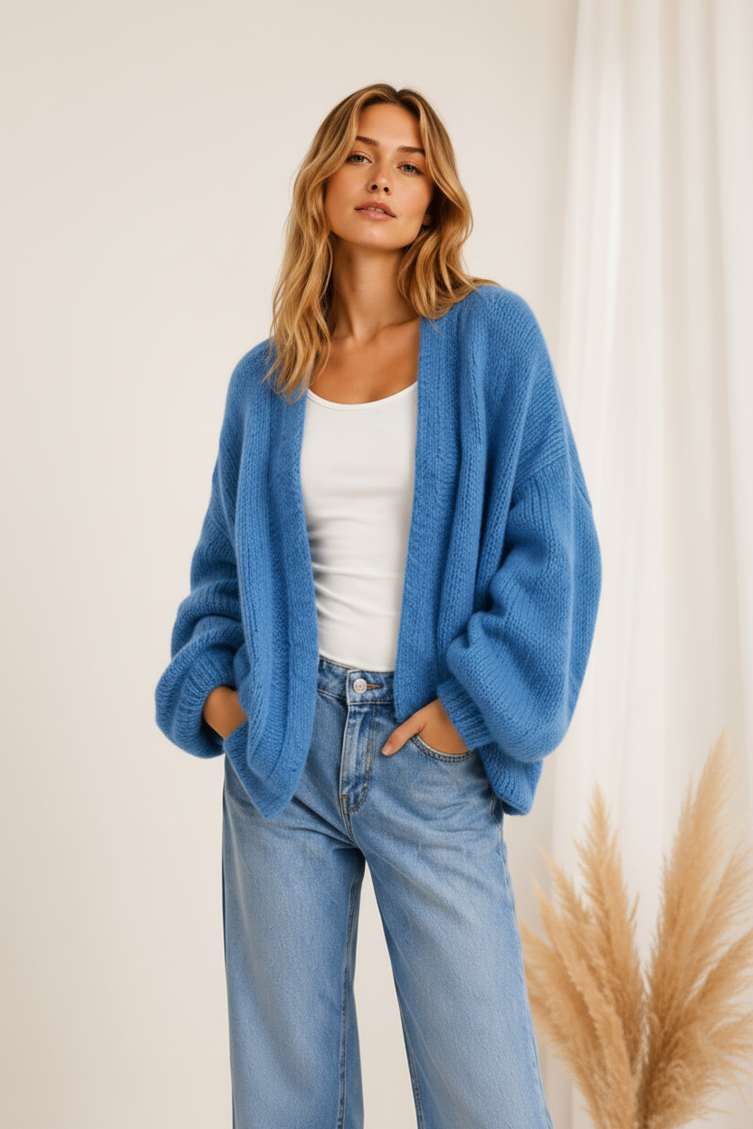 Luna Soft Knit Cardigan – Hellblau