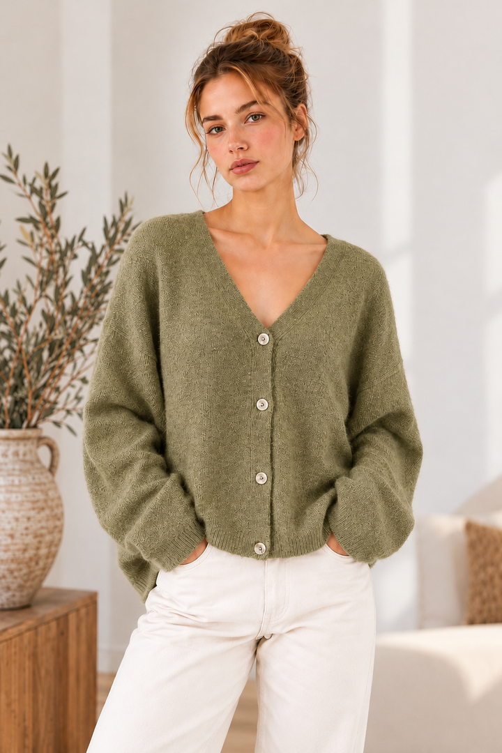 Strickcardigan Livella in Oliv
