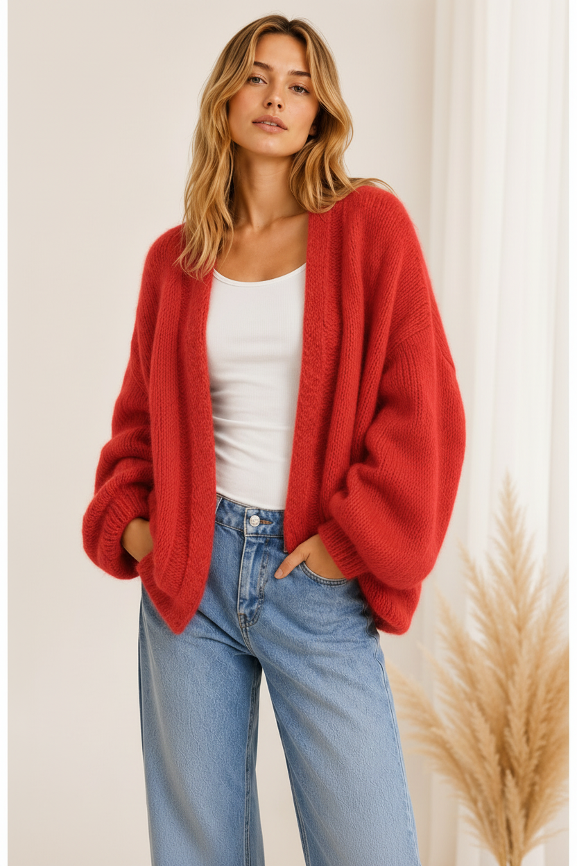 Luna Soft Knit Cardigan – Koralle