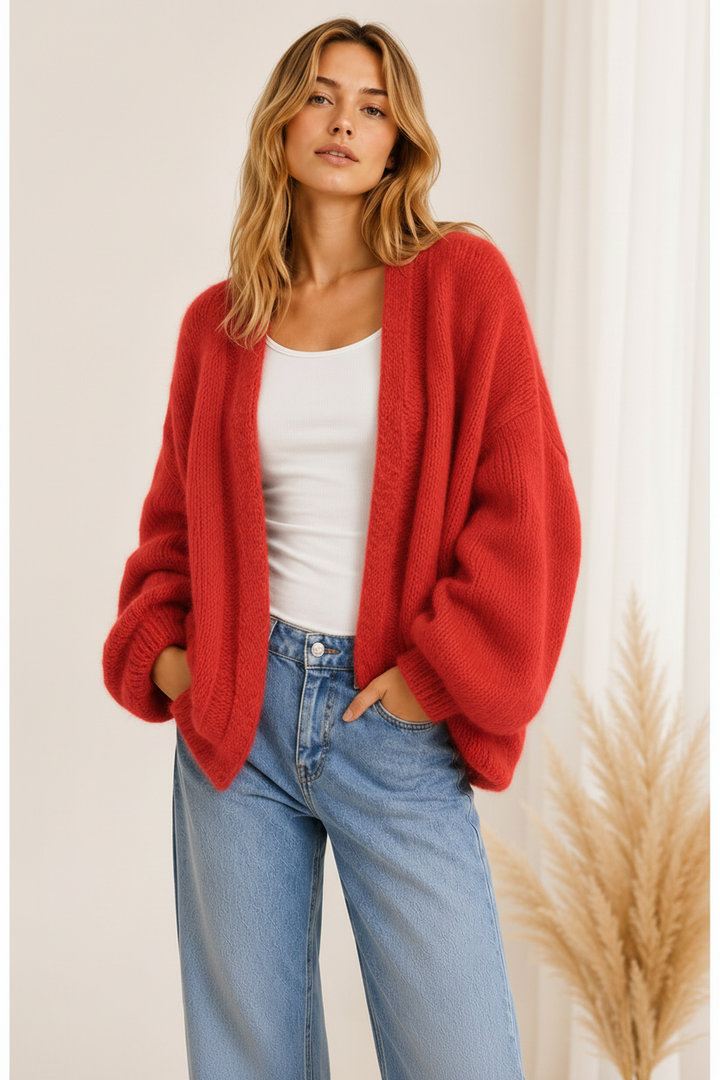Luna Soft Knit Cardigan – Koralle