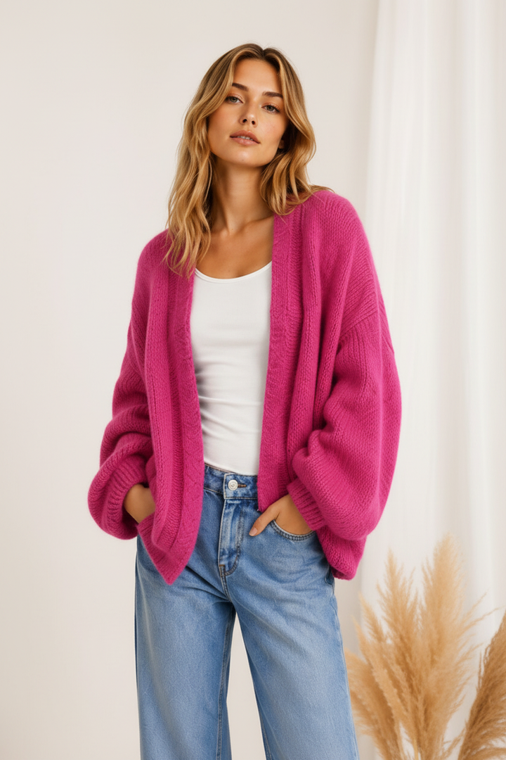Luna Soft Knit Cardigan – Magenta