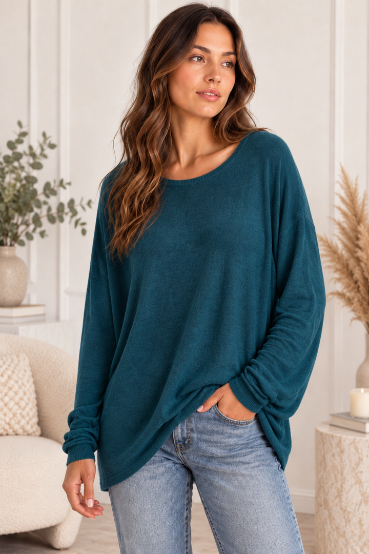 Livia Oversize Pullover Damen – Viskose, Wolle &amp; Angora