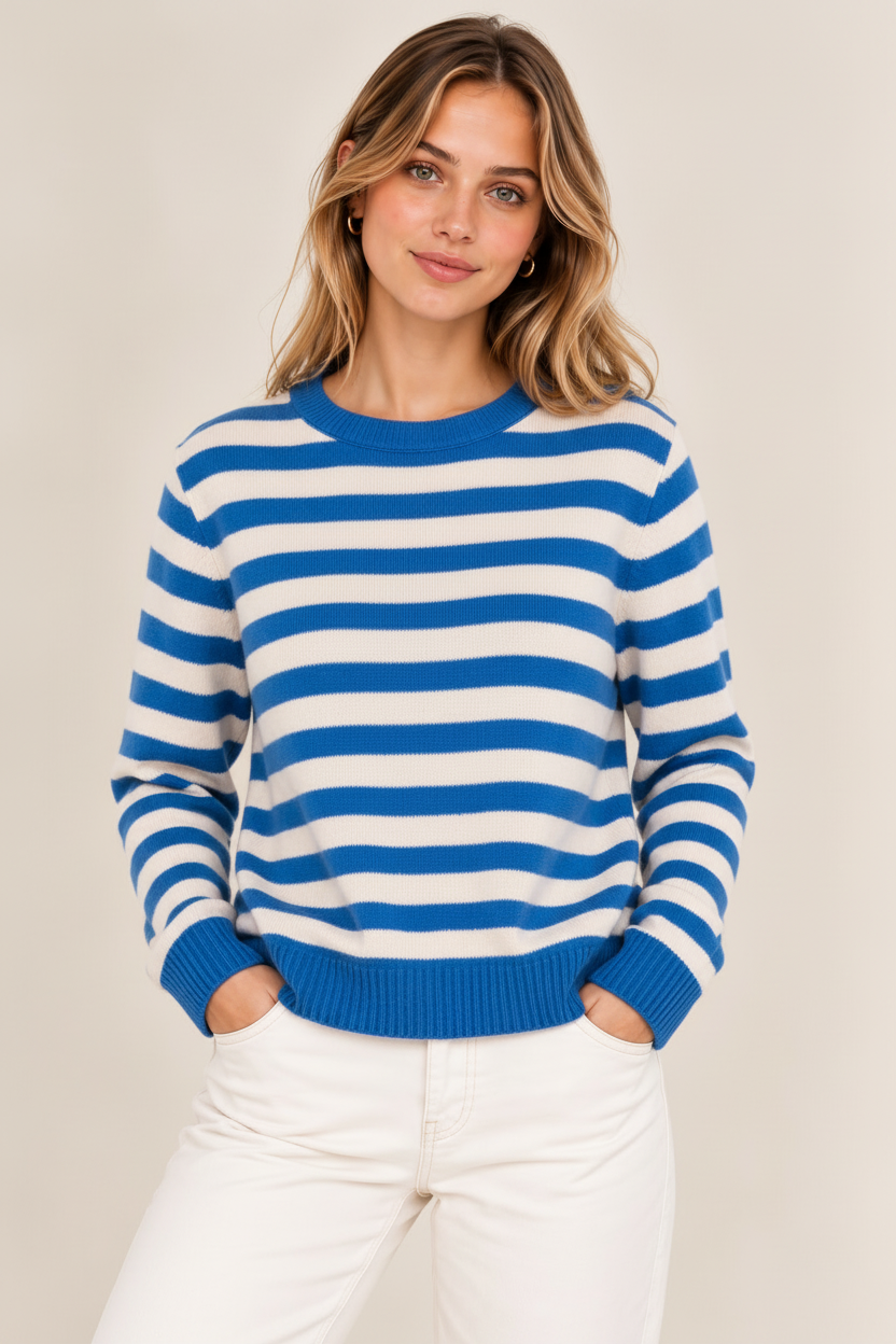 Amelie Cashmere-Woll Strickpullover Damen gestreift