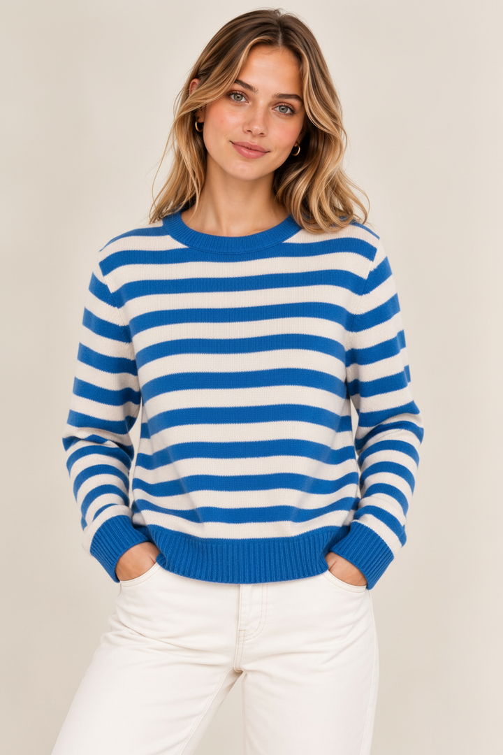 Amelie Cashmere-Woll Strickpullover Damen gestreift