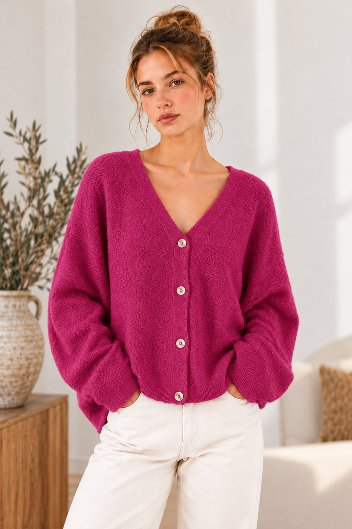 Strickcardigan Livella in Fuchsia