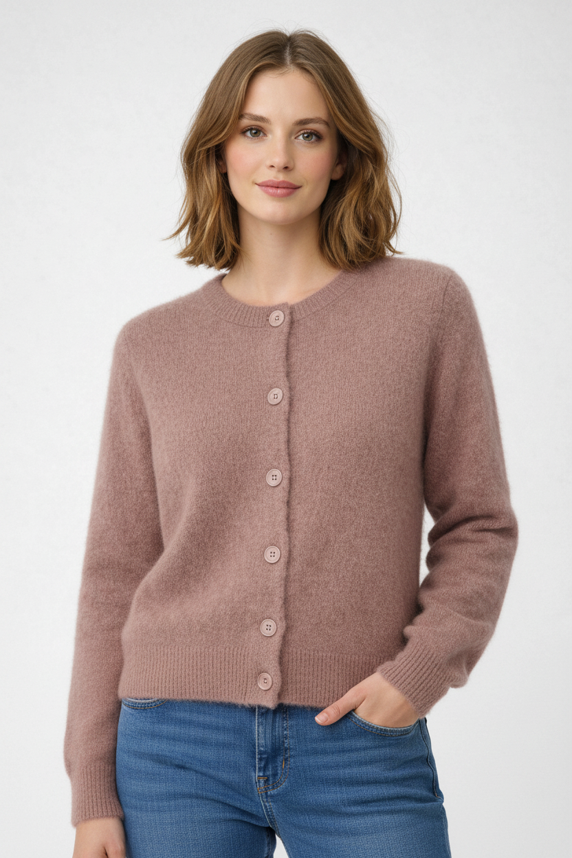 Flair kid mohair cardigan in mauve