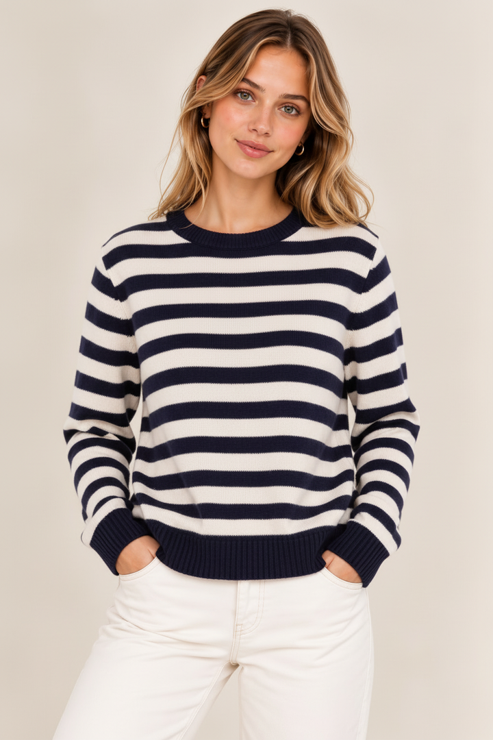 Amelie Cashmere-Woll Strickpullover Damen gestreift