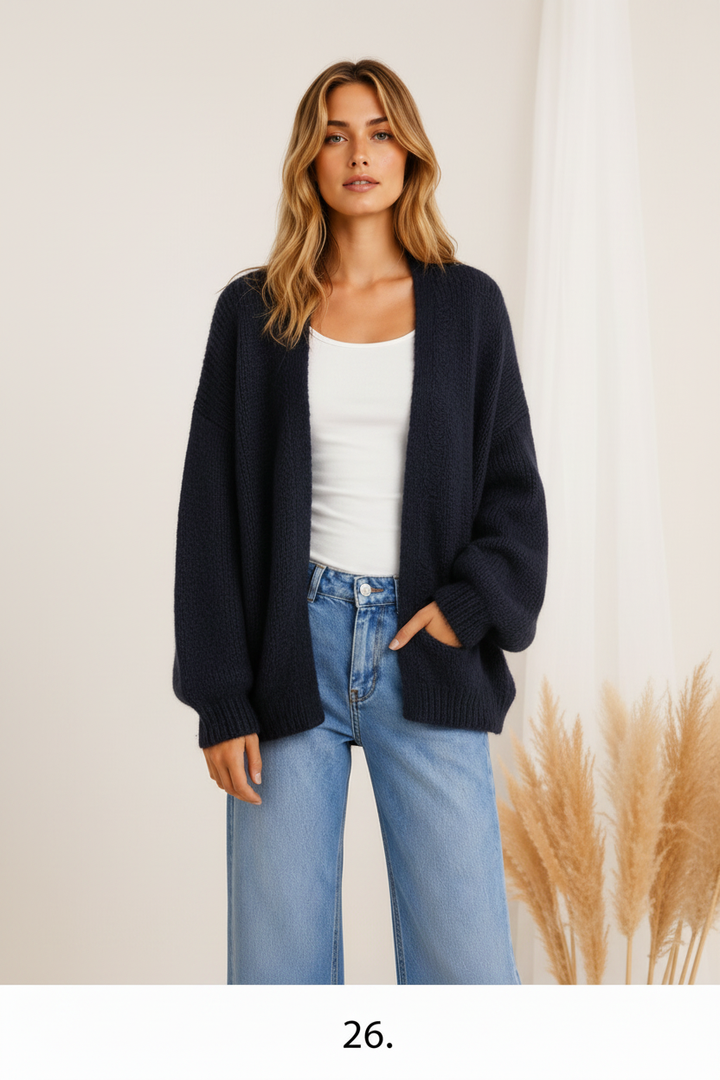 Luna Soft Knit Cardigan – Dunkelblau